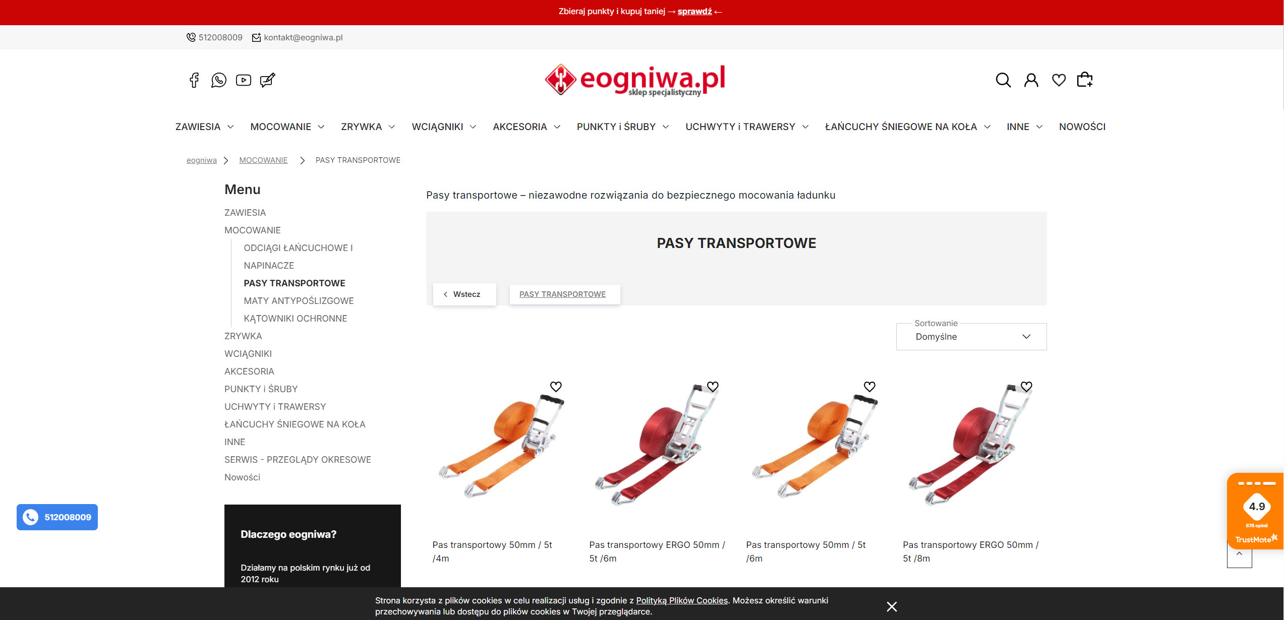 Pasy transportowe w logistyce ciężkiej - jak dobrać wytrzymałość do masy ładunku?