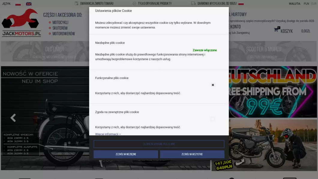 Zrzut ekranu strony